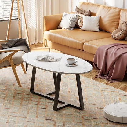 Wolawu Coffee Table Small Oval Table, Modern Center Tea Tables - Image 4