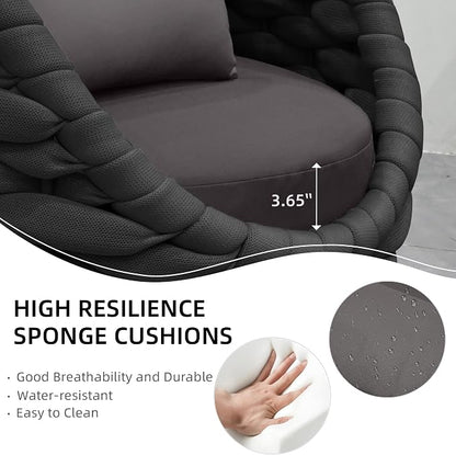 TWT 3 Pieces Aluminum Patio Furniture Set, Hand Woven Polyester Rope Modern - Image 6