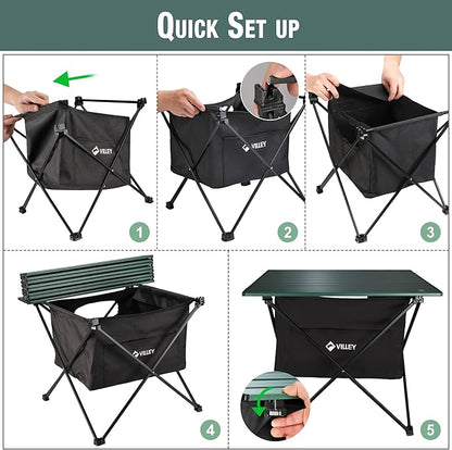 VILLEY Portable Camping Side Table, Ultralight Aluminum Folding Beach Table - Image 6