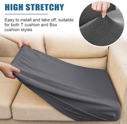 Water Repellent Couch Cushion Cover Loveseat Cover, Stretch Sectional Sofa Seat - Image 6