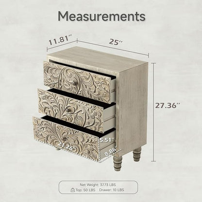 3 Drawer Farmhouse Dresser X 2P - Image 3