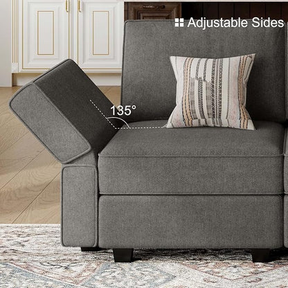 Belffin Fabric Modular Sectional Sofa Armrest Backrest Module Couch Side - Image 4