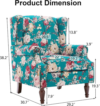 Pia Ricco High Back Floral Accent Chair - Image 2