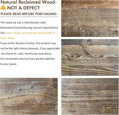 HOKYHOKY Reclaimed Solid Wood Bench-43.3" Farmhouse Entryway Bench - Image 3