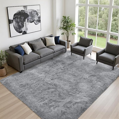 Fluffy Area Rugs 9x12 Living Room Bedroom: Ultra Soft Shag Rug Upgrade Non-Slip - Image 2