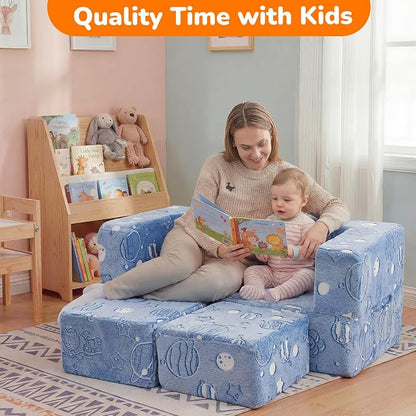 MeMoreCool Modular Kids Sofa, Glow in The Dark Space Kids Play Couch Sofa - Image 7