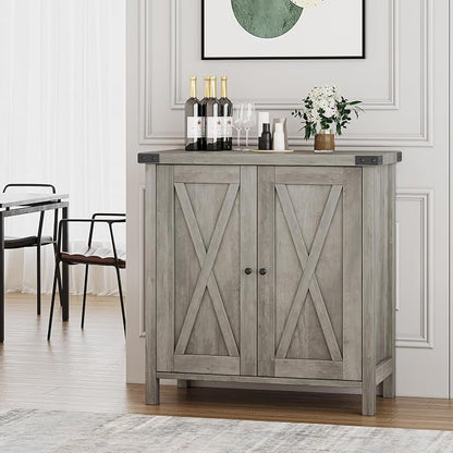 GarveeHome Small Storage Cabinet, Farmhouse Sideboard Buffet Cabinet - Image 8