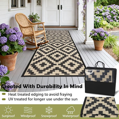 SAND MINE Reversible Mats, Plastic Straw Rug, Modern Area Rug, Large Floor Mat - Image 4