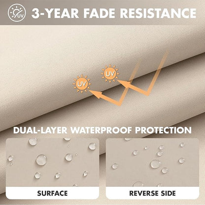 MIULEE Beige Outdoor Seat Cushion 22x24 Inch Waterproof & 3 Year Fade Resistant - Image 3