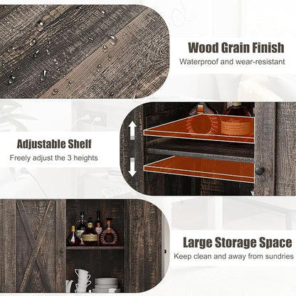 GarveeHome Small Storage Cabinet, Farmhouse Sideboard Buffet Cabinet - Image 6
