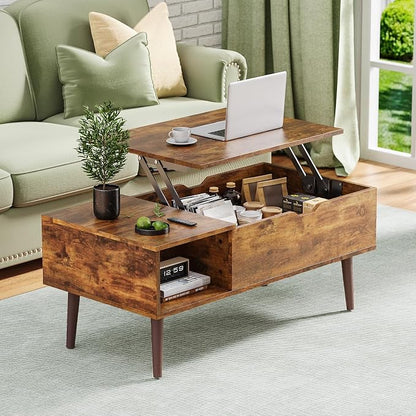 OLIXIS Wooden Coffee Table, Lift Top Coffee Table - Image 2