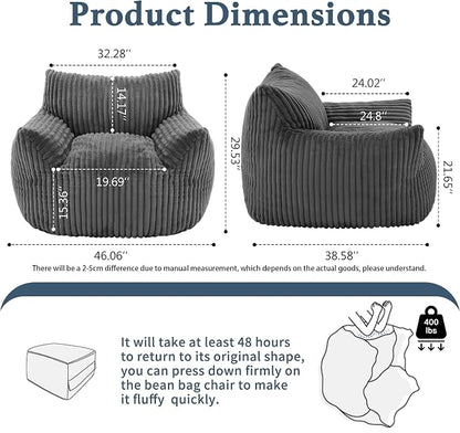Giant Plush Bean Bag Chair for Adults - Image 2