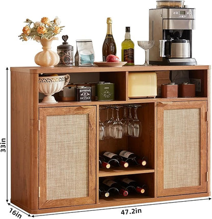 Lerliuo Rattan Wine Cabinet - Image 3