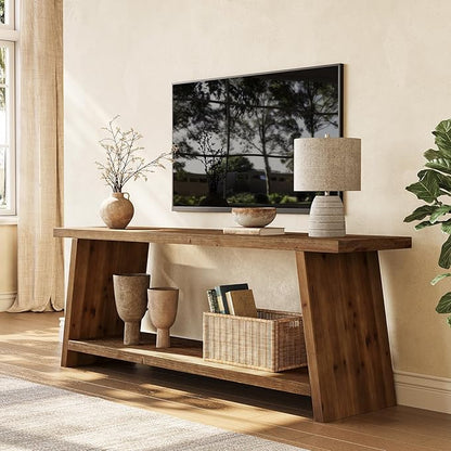 LITTLE TREE Solid Wood TV Stand, Farmhouse Media Console - Image 3