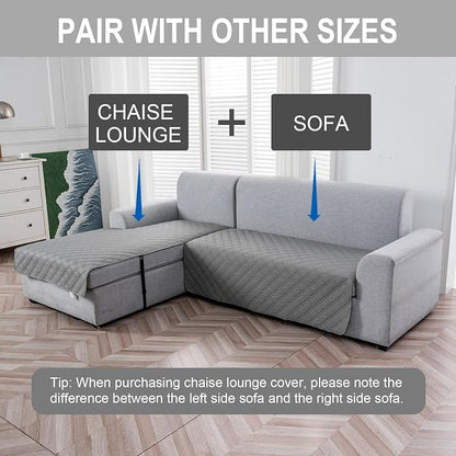 Genina L Shape Couch Cover, Sectional Couch Chaise Covers, Waterproof Washable - Image 2