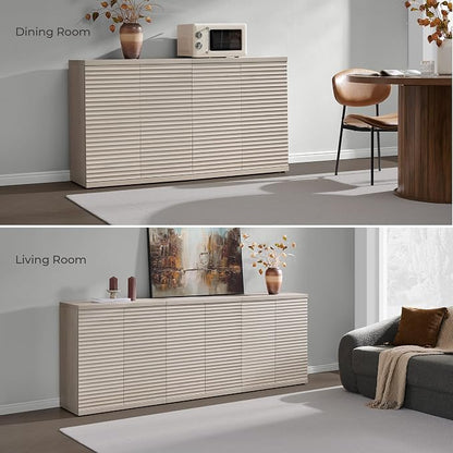SICOTAS Buffet Cabinet with Storage Accent Sideboard Modern Credenza with Doors - Image 6