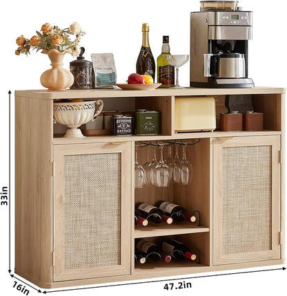 Lerliuo Rattan Wine Cabinet - Image 3