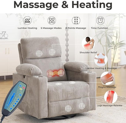 Oversized Power Recliner Chair Swivel Glider - Image 3