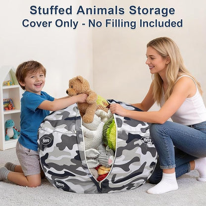 Lukeight Camo Stuffed Animals Storage Bean Bag Chair Cover - Image 2