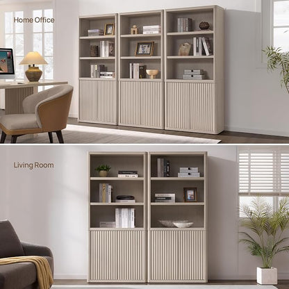 SICOTAS Book Shelf with Doors 71" Tall 6 Tier Bookshelf with Adjustable Shelves - Image 6