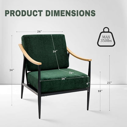 RNKSFX Modern Accent Chair for Living Room Bedroom Mid Century Arm Chair - Image 2