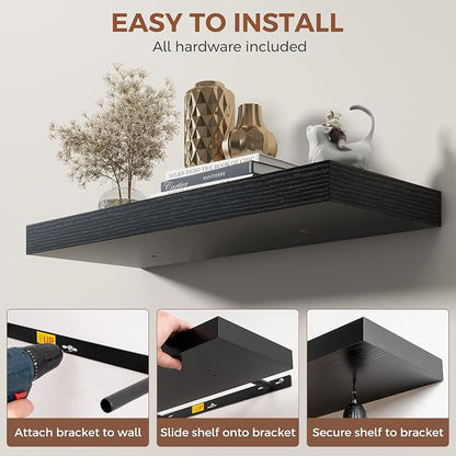 Dreamland 30 Inch Black Floating Shelves - Image 5
