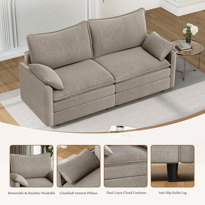 Vesgantti 74" Loveseat Sofa for Living Room, Comfy Cloud Couch Deep Seat - Image 4