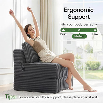 Convertible 4-in-1 Folding Sofa Bed Boneless Sleeper Chair Couch Foldable - Image 6