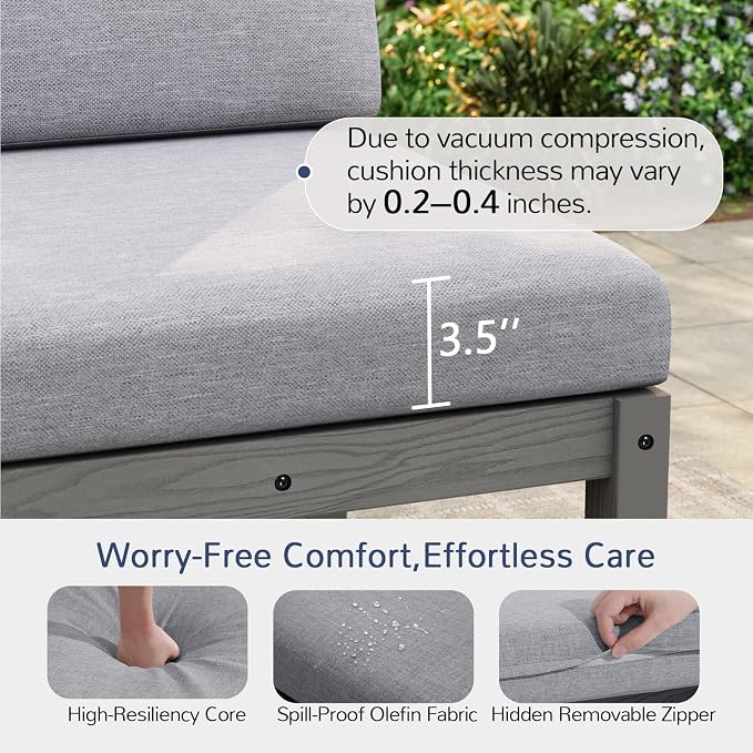 Stoog Patio Furniture Set, 6-Piece All-Weather Outdoor Sectional Sofa Set - Image 8