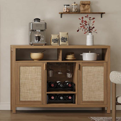 SICOTAS 51" Coffee Bar Cabinet Bar Cart - Image 4