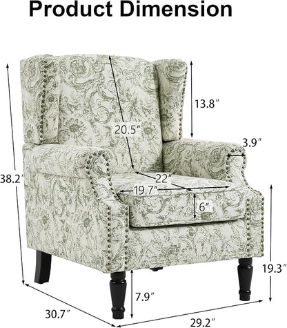 Pia Ricco High Back Floral Accent Chair - Image 2