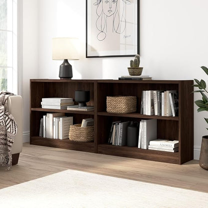 Bush Home Small 2 Shelf Bookcase, 2 Tier Bookshelf Storage Cabinet - Image 4