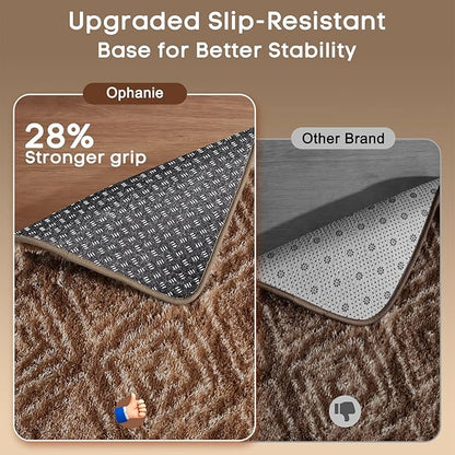 Ophanie 6x9 Brown and White Diamond Striped Rugs - Image 4