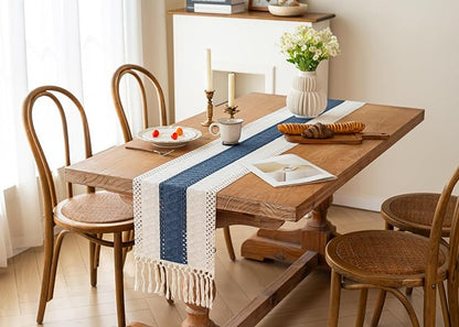 FEXIA Boho Blue Table Runner 60 Inches Long - Image 7