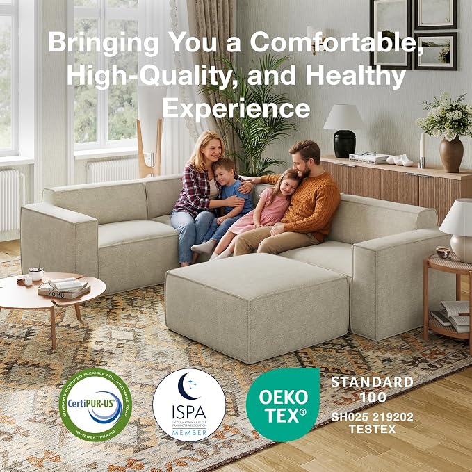 Novilla 151.2" Modular Sectional Sofa, No Assembly Cloud Sectional Couch - Image 12
