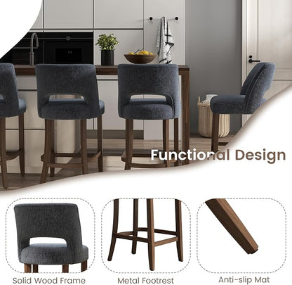 VKNOW Bar Stools Set of 6, Modern Counter Stools - Image 7
