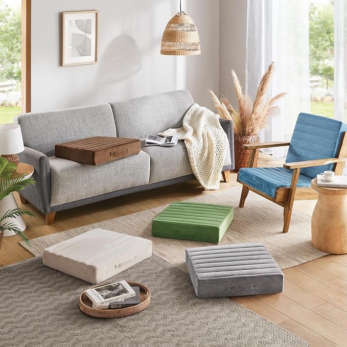Codi High Density Foam Floor Pillow 2 Sets, Large Meditation Cushions Seating - Image 8