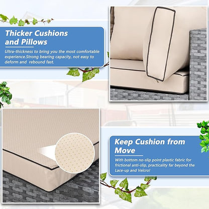 Shintenchi 7 Pieces Outdoor Patio Furniture Sets, Patio Sectional Sofa Couch - Image 5