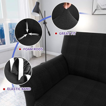 ZNSAYOTX 4 Piece Sofa Covers for Living Room Anti Slip Stretch Couch Covers for - Image 3