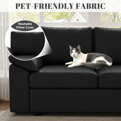 85 Inch Faux Leather Modular Sectional Sofa - Image 8
