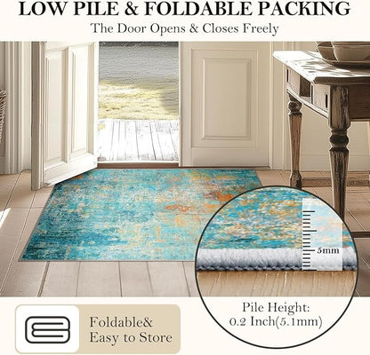 RELEANY Washable Area Rugs 6ft Non-Slip Modern Abstract Soft - Image 6