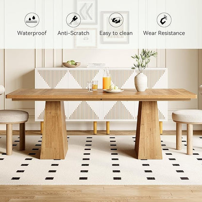 LITTLE TREE Dining Table for 6 People, Wooden Dining Table, Rectangle Table - Image 7