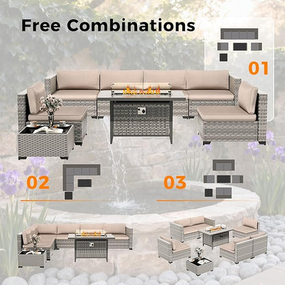 6-Seat Modern Outdoor Wicker Rattan Patio Furniture Set - Image 9
