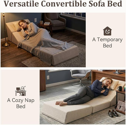 Fold Out Chair Bed, Folding Sofa Bed, 3 in 1 Convertible Sleeper Chair Bed - Image 5