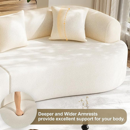 131" Oversized Sectional Sofa for Living Room, Modern Luxury Plush Chenille - Image 8