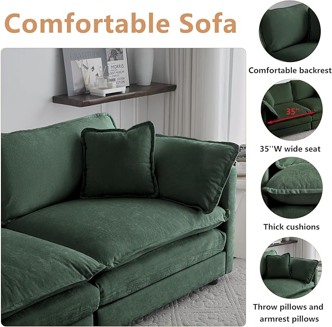 mikibama Modular Sectional Sofa, 111.5 Inch L Shaped Couch Set - Image 4