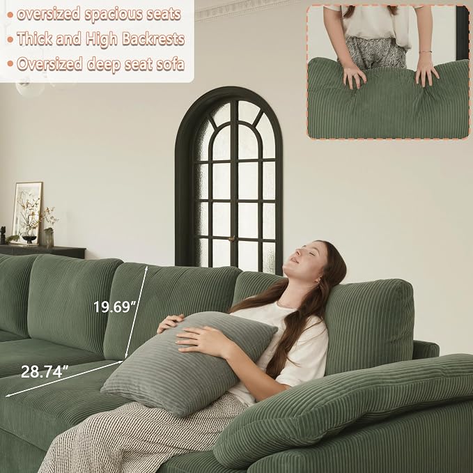 EASE MOOSE Oversized Sectional Modular Sofa, Large L Shape Sectional Couch Wide - Image 7