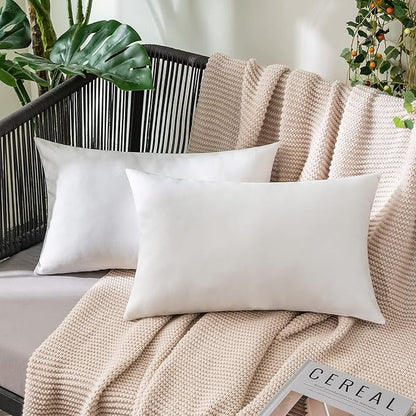 MIULEE Pack of 2 Decorative Outdoor Solid Waterproof Throw Pillow Covers Faux by MIULEE