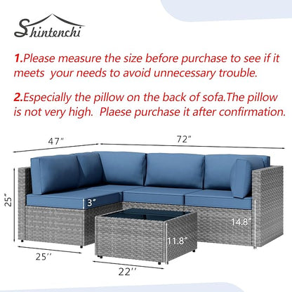 5 Piece Outdoor Patio Furniture Set, All Weather Conversation Set - Image 5