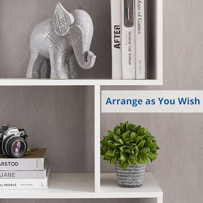 Cozy Castle Set of 2 Geometric Bookcase, S-Shaped Modern Bookshelf, Room - Image 8